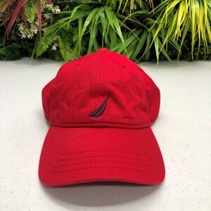 Nautica Hat Cap Strap Back Mens One Size Red Embroidered Sail Classic Casual Day